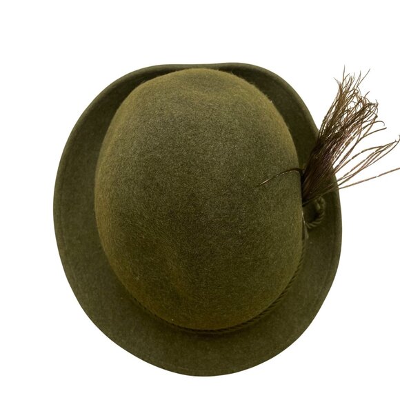 Capo Mens Green Wool Alpine Hat With Feather Detail Made In Austria - Picture 6 of 11
